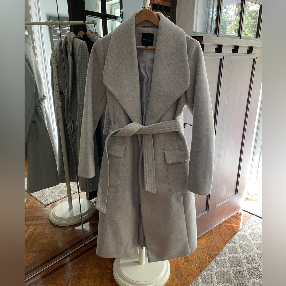 Long grey wrap coat - super warm!